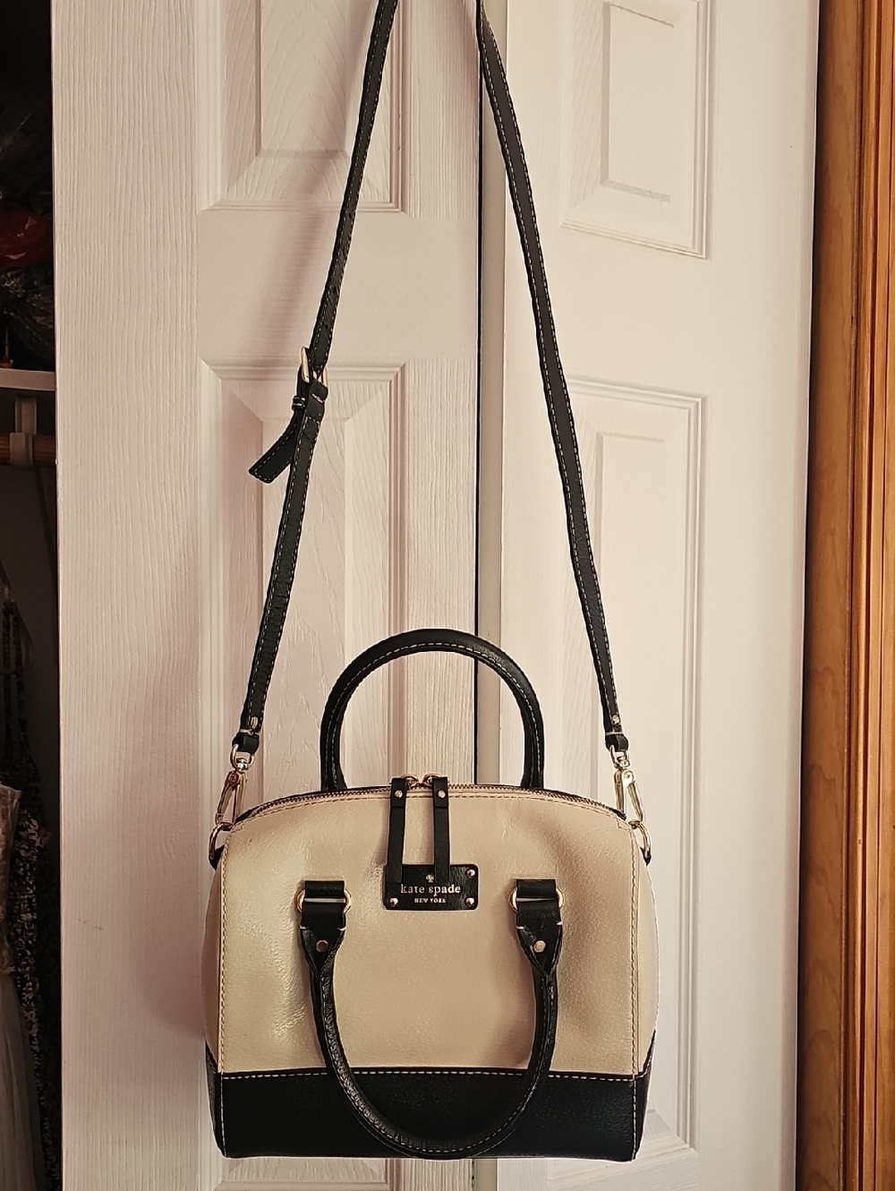 kate spade Cream and Black Two-Tone Satchel